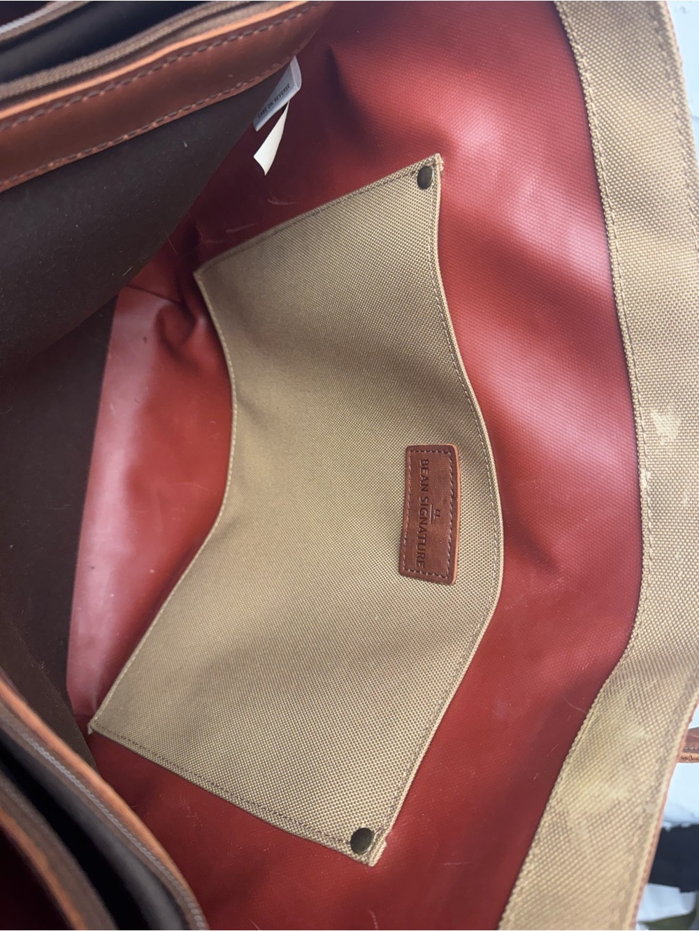 L.L. Bean Signature Canvas and Leather Tote Bag with Crossbody Strap - Picture 6 of 10